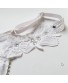 Women Embroidery Lace Rhinestone White G-string Sexy